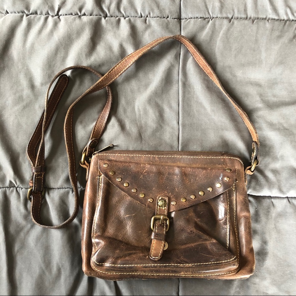Brown leather purse